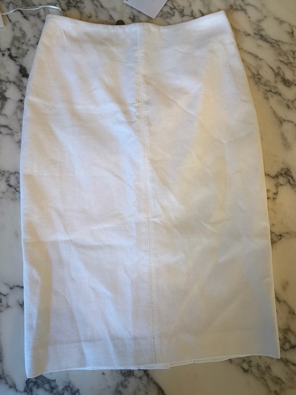 NWT Peserico White Textured Cotton Pencil Skirt Made in Italy Size 42
